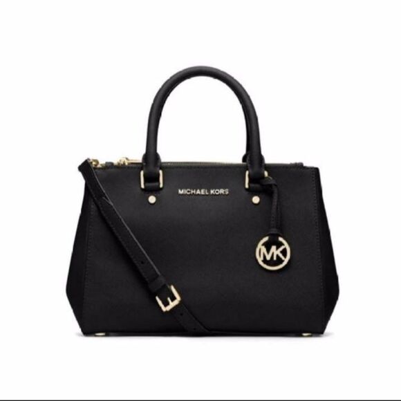 Michael Kors Sutton Selma Saffiano Leather Black Hand Bag 30S4GTVS6L - Picture 1 of 15